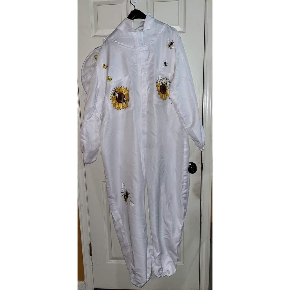 Adult Bee Suit  Beekeeper costume with‎ Round Mesh Bee Hat halloween cosplay